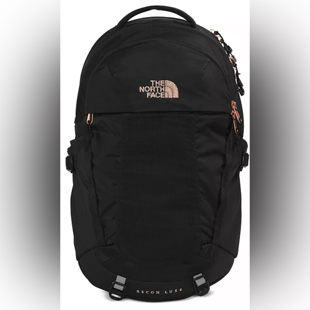 NEW with tags North Face Recon Luxe Black and rose gold backpack
